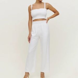 REFORMATION Vera Linen Two Piece, Size 6